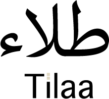 tilaa art logo, en arabe