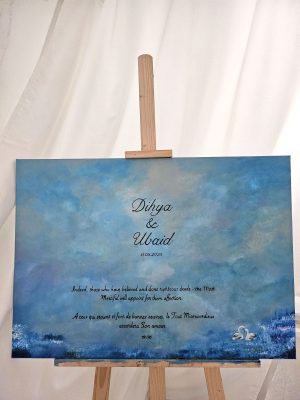 tableau de mariage personnalisé Danse des Cygnes par Tilaa Art.